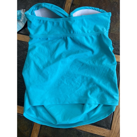 NWT Spanx Love Your Assets Twist Top Tankini Aqua sz Small/S - Picture 5 of 5